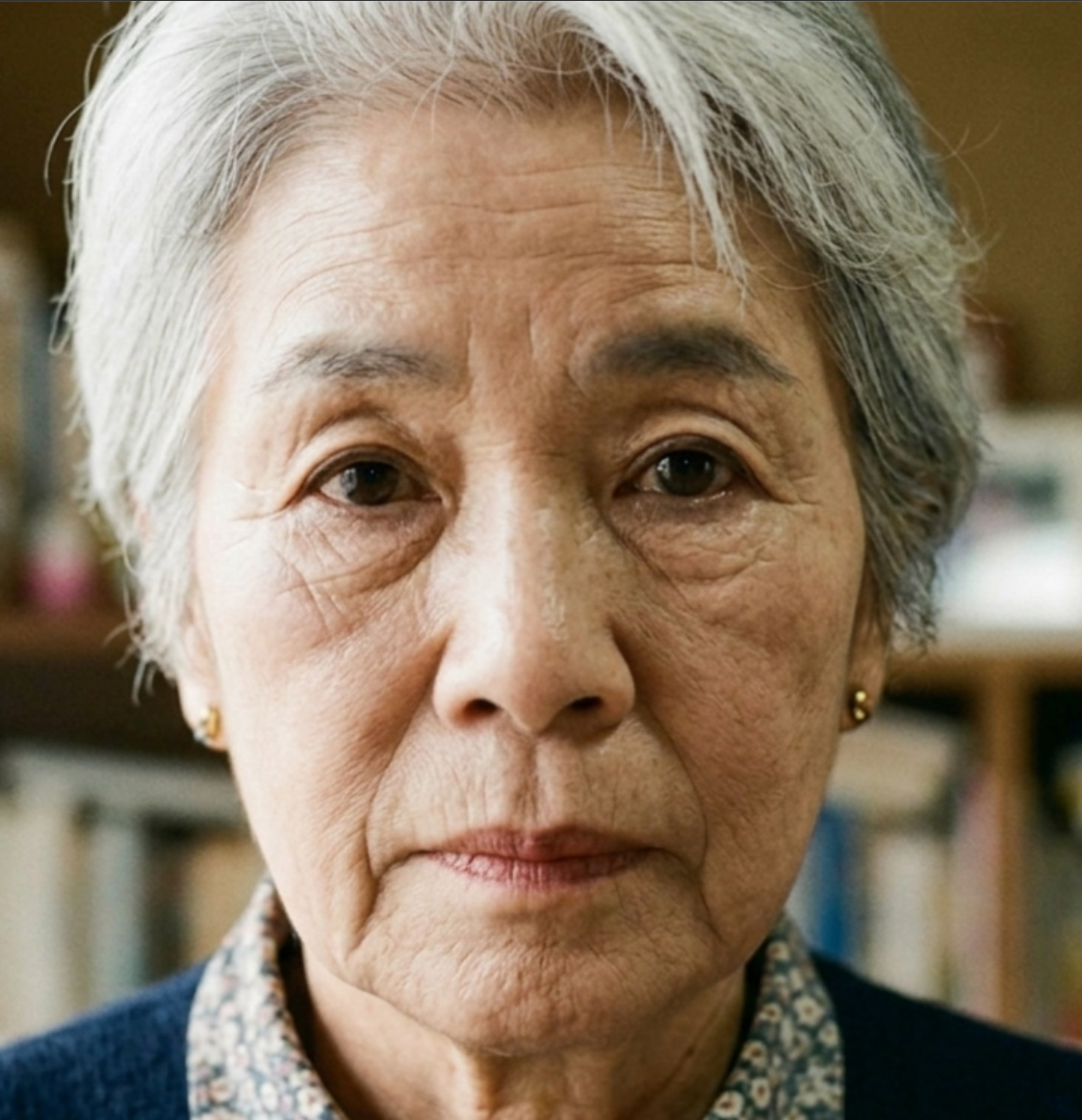 眉位置が比較的高い状態を表したAI生成の説明用画像